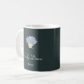 Mug Fleurs bleues en gris vase (Devant gauche)
