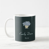 Mug Fleurs bleues en gris vase (Gauche)
