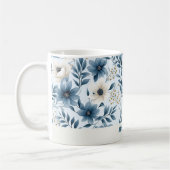 Mug Fleurs bleues et beiges (Gauche)