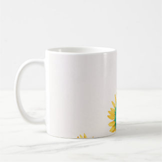Mug Fleurs bleues et jaunes sur le mur blanc
