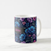 Mug Fleurs bleues et mauves (Devant droit)