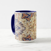 Mug Fleurs Bleues Et Or (Devant gauche)