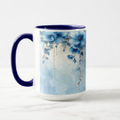 Mug Fleurs Bleues et Perles (Gauche)