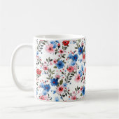 Mug Fleurs bleues et rouges (Gauche)