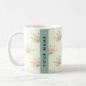 Mug Fleurs bleues et rouges, Bleu, Votre nom (Gauche)