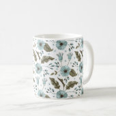 Mug Fleurs bleues et vertes (Devant droit)