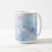 Mug Fleurs Bleues Lavande Blanches Violettes (Devant droit)