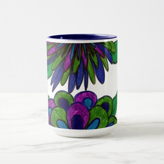 Mug Fleurs Bleues Magenta (Centre)