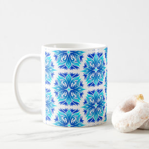 Mug Fleurs Bleues, Motif De Fleurs, Modèle Floral