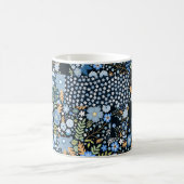 Mug Fleurs Bleues Patchwork : Tissu sans couture. (Centre)