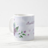 Mug Fleurs bleues poussiéreuses violettes (Devant gauche)