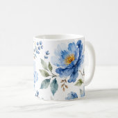 Mug Fleurs Bleues Romantiques (Devant droit)