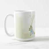 Mug fleurs bleues romantiques & vert feuille botanique (Gauche)