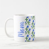 Mug Fleurs bleues sur Maman (Gauche)