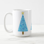 Mug Fleurs bleues sur un sapin de Noël moderne (Gauche)