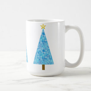 Mug Fleurs bleues sur un sapin de Noël moderne