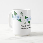Mug Fleurs Bleues Tendres avec Citation d'Amitié (Devant gauche)