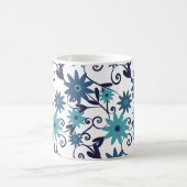 Mug Fleurs bleues turquoise Customisées (Centre)