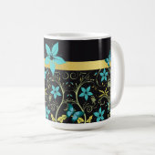 Mug Fleurs bleues, vignes et papillons (Devant droit)