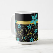 Mug Fleurs bleues, vignes et papillons (Devant gauche)