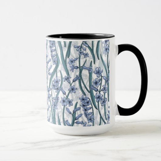 Mug Fleurs Blue Hyacinth sur blanc (Droite)