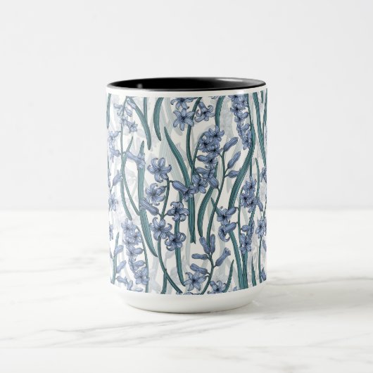 Mug Fleurs Blue Hyacinth sur blanc (Centre)