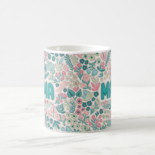 Mug Fleurs Boho turquoises Mama (Centre)