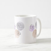 Mug Fleurs Boho Zen Dandelion Sur Cercles Bleus Rose (Devant droit)