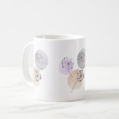 Mug Fleurs Boho Zen Dandelion Sur Cercles Bleus Rose (Devant gauche)
