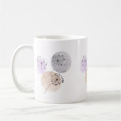 Mug Fleurs Boho Zen Dandelion Sur Cercles Bleus Rose (Gauche)