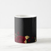 Mug Fleurs bordeaux élégantes or noir (Centre)