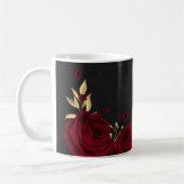 Mug Fleurs bordeaux élégantes or noir (Gauche)