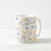 Mug Fleurs botaniques bleues douces (Devant droit)