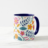 Mug Fleurs botaniques modernes florales lumineuses et  (Devant droit)