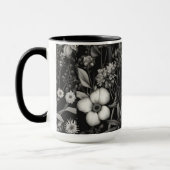 Mug Fleurs botaniques noires et blanches (Gauche)