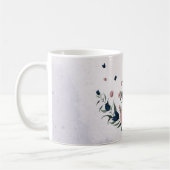 Mug fleurs botaniques rose et marine (Gauche)
