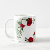 Mug Fleurs botaniques rouges et blanches verdure (Gauche)