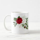 Mug Fleurs botaniques rouges et blanches verdure (Gauche)