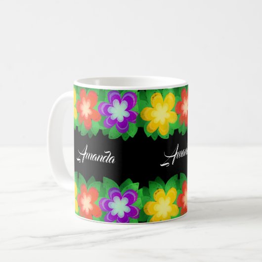 Mug Fleurs botaniques tropicales (Devant gauche)