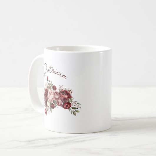 Mug Fleurs Bourgogne Chic (Devant gauche)