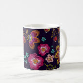 Mug Fleurs brodées : mode sans couture motif (Devant droit)