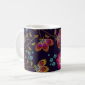 Mug Fleurs brodées : mode sans couture motif (Devant gauche)