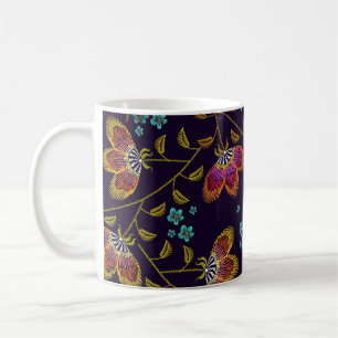 Mug Fleurs brodées : mode sans couture motif