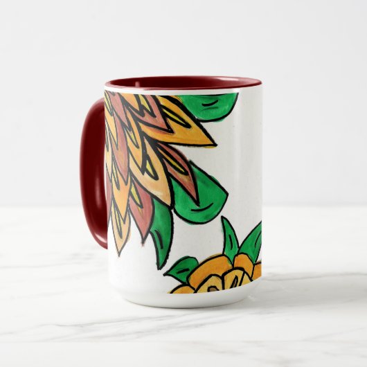 Mug Fleurs Brown (Devant gauche)
