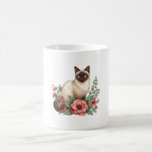 Mug Fleurs Chat siamois (Centre)