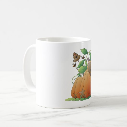 Mug Fleurs citrouilles Et Abeilles (Devant gauche)