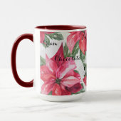 MUG FLEURS CLASSIQUES DE NOËL ROUGE DE POINSETTIE (Gauche)