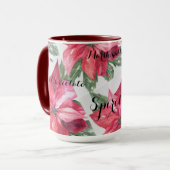 MUG FLEURS CLASSIQUES DE NOËL ROUGE DE POINSETTIE (Devant gauche)
