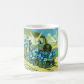 Mug Fleurs, colombes et trains (Devant droit)
