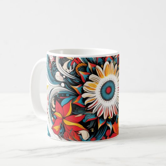 Mug Fleurs colorées (Devant gauche)